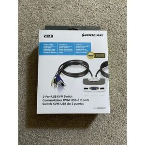 IOGEAR 2-Port USB KVM Switch with Audio and Cables GCS632UW6